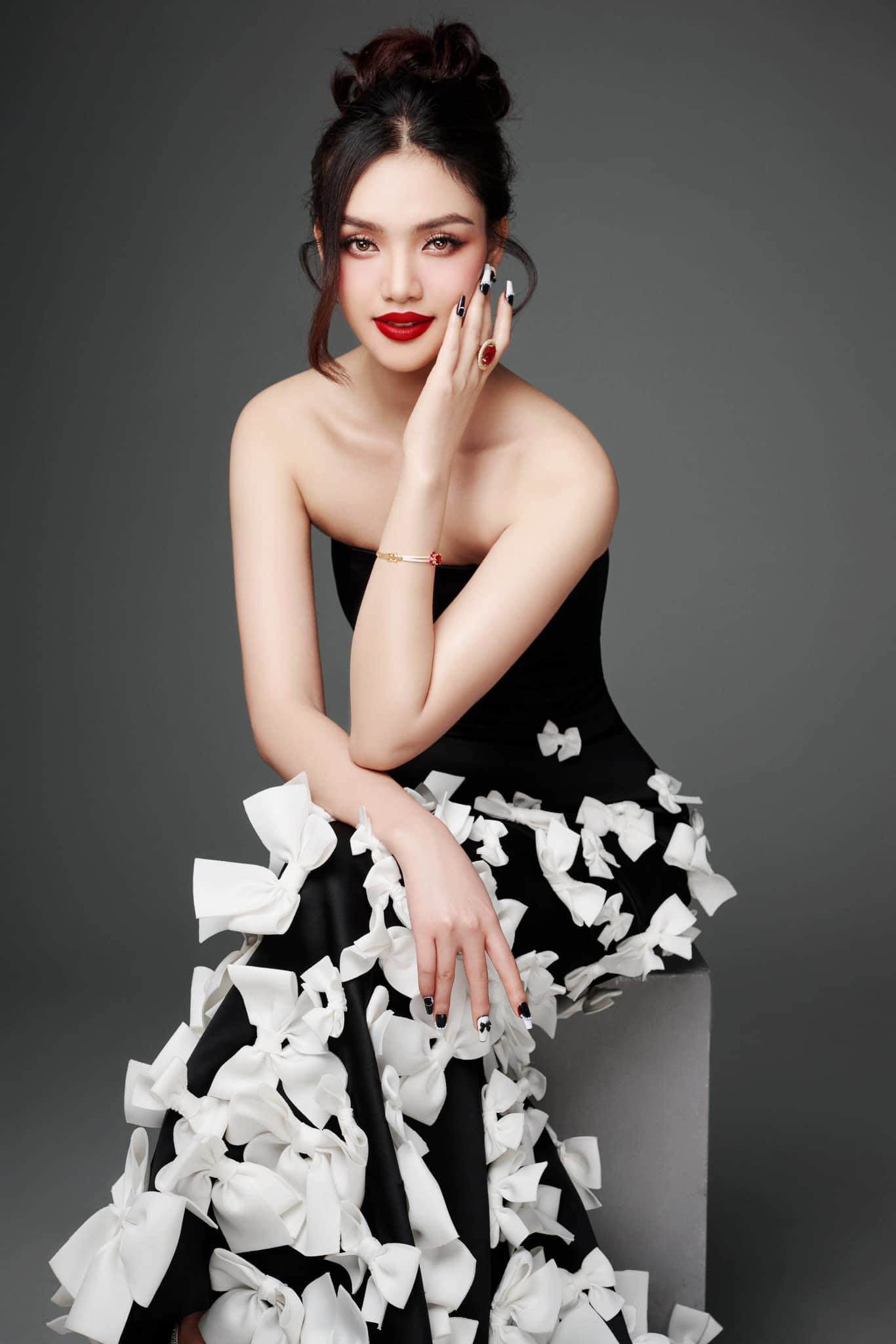 Hình ảnh Đan Phượng khi tham gia cuộc thi Miss World Vietnam 2023.