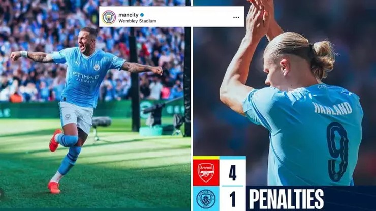 Man City phải thay ảnh vì ăn mừng sớm