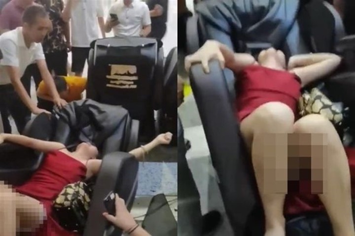 Cô gái đau đớn la hét thất thanh sau khi ngồi lên chiếc ghế massage hay đặt tại siêu thị - 1