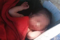 Bé gái sơ sinh 1 ngày tuổi bị bỏ rơi trong thùng xốp