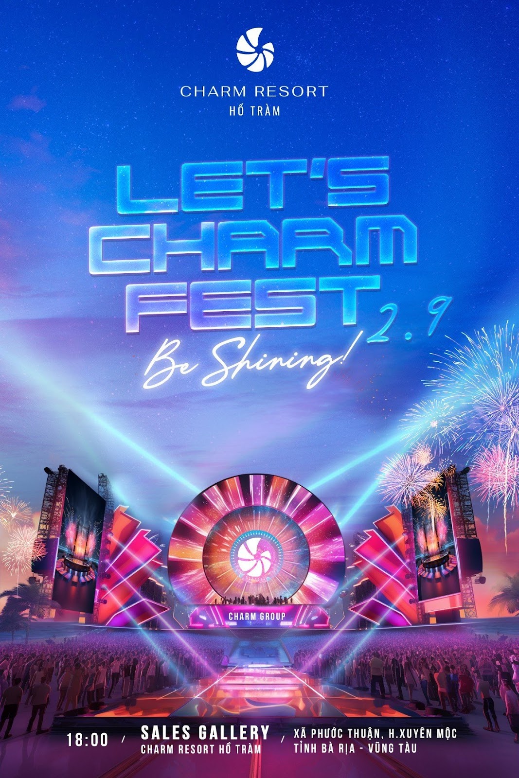 Sân khấu Let’s Charm Fest mang đến không gian bùng nổ cho các nghệ sĩ trên sân khấu