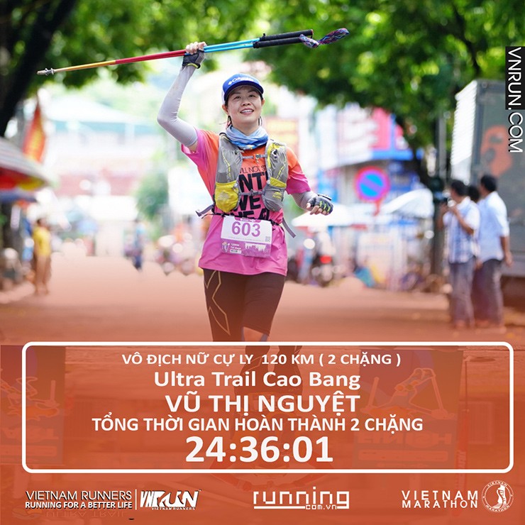 Vũ Thị Nguyệt giành chức vô địch nội dung 120km