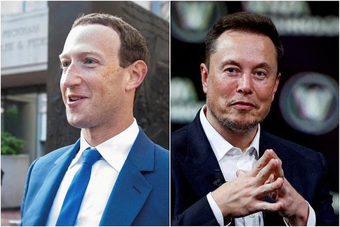 Ông Mark Zuckerberg (trái) và ông Elon Musk. Ảnh: Reuters