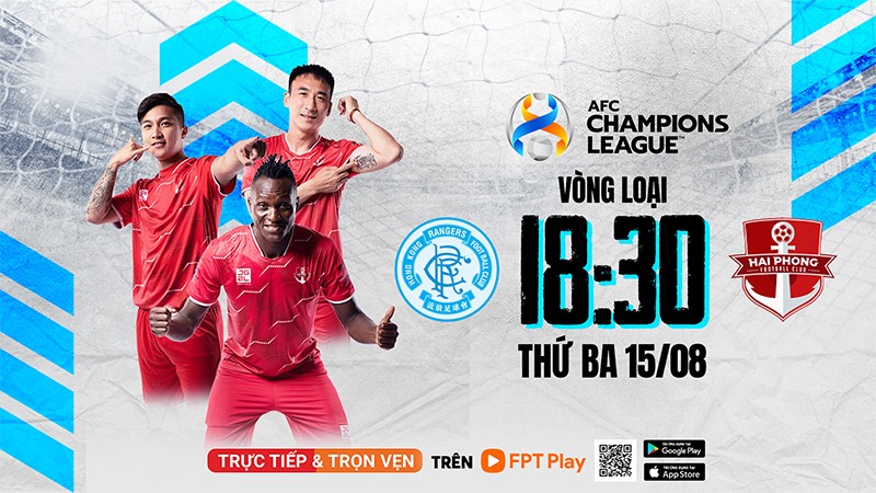 Trận đấu giữa Rangers và Hải Phòng FC phát sóng trực tiếp trên FPT Play.