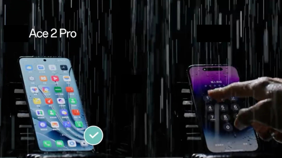 OnePus Ace 2 Pro và iPhone 14 Pro trong video thử nghiệm.