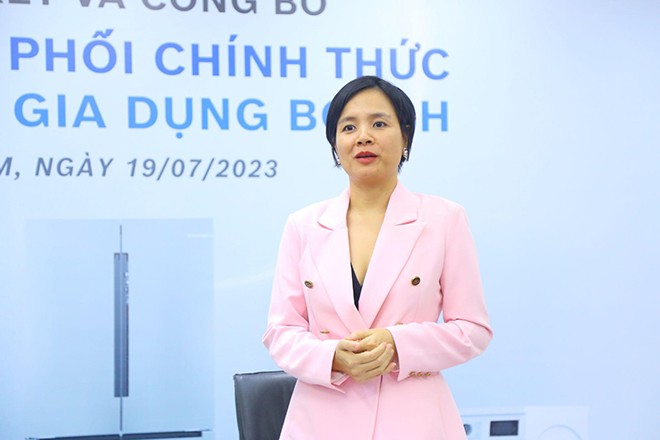 Bà Becky Võ - Tổng Giám đốc BSH Việt Nam chia sẻ mong muốn mang đến giá trị thiết thực cho người tiêu dùng Việt thông qua hợp tác chiến lược giữa hai bên.