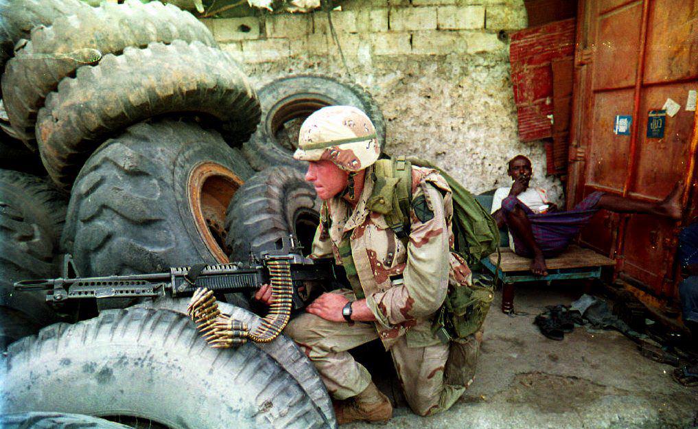 Binh sĩ Mỹ chiến đấu ở Somalia năm 1993.