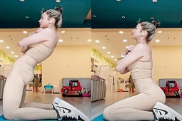 Thời trang - Sau Diệp Lâm Anh, lại 1 người đẹp khác gây chú ý vì diện đồ tập "tàng hình" đến phòng gym