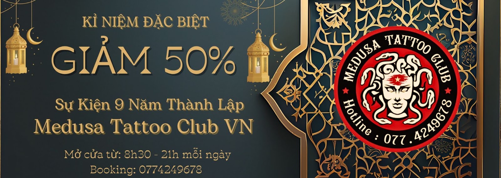 Chương trình giảm giá sốc của Medusa Tattoo Club kỷ niệm 9 năm thành lập