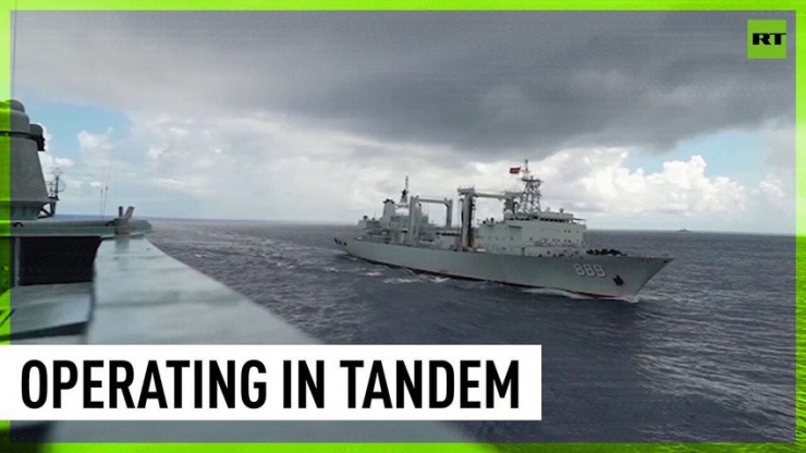 Tàu chiến Nga và Trung Quốc tuần tra chung ở Thái Bình Dương. Ảnh: RT