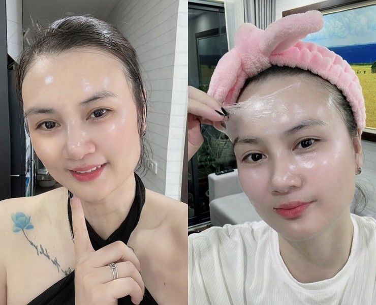Kim Huệ cũng rất chú trọng chăm sóc da mặt để làn da luôn căng bóng, sáng khỏe.&nbsp;