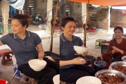 Phim - Clip Kiều Anh "Gia đình mình vui bất thình lình" bán bún chả ở chợ quê hút triệu view