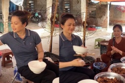 Phim - Clip Kiều Anh "Gia đình mình vui bất thình lình" bán bún chả ở chợ quê hút triệu view