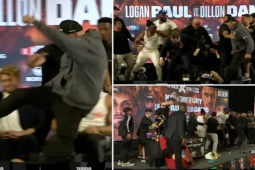 Thể thao - Hỗn loạn Boxing: Bố "Vua giang hồ" Fury đạp bàn, gây gổ với 2 võ sĩ trẻ