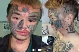 Bạn trẻ - Cuộc sống - Xăm gần kín mặt, thanh niên đòi xoá không được quay ra "ăn vạ"