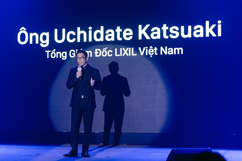 Ông Uchidate Katsuaki - Tổng Giám đốc LIXIL Việt Nam phát biểu tại sự kiện
