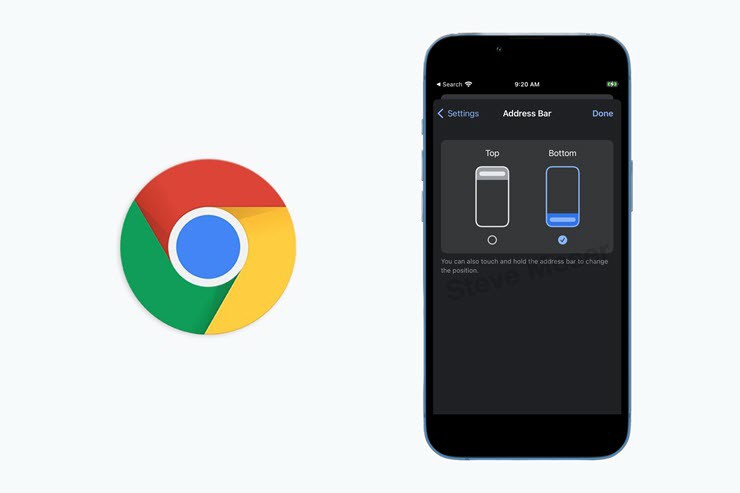 Trình duyệt Chrome trên iOS đang thử nghiệm tùy chỉnh vị trí của thanh địa chỉ.
