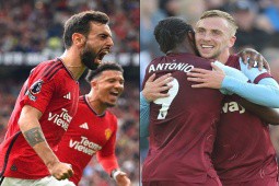 Bất ngờ bảng xếp hạng Ngoại hạng Anh: MU áp sát Man City, West Ham chiếm ngôi đầu