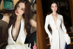 Thời trang - Jun Vũ chuyên trị mặc váy áo khoét sâu, khoe vòng một như báu vật