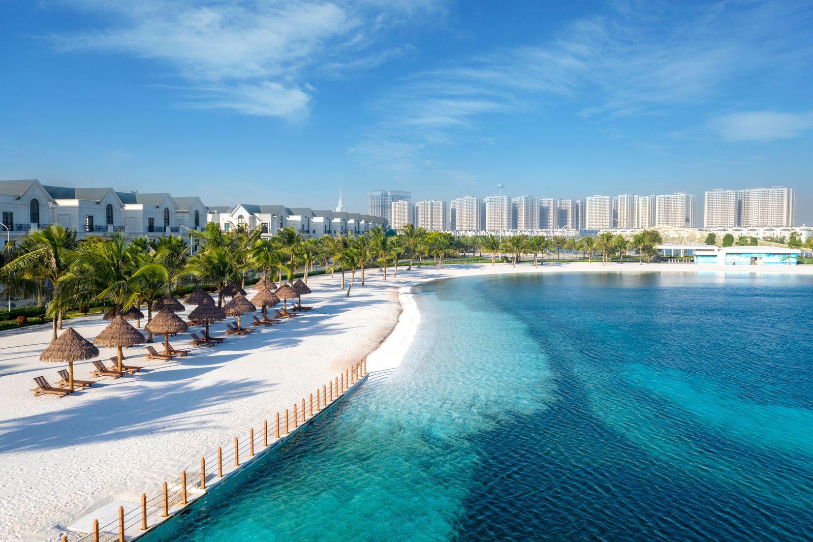 Cảnh quan đậm chất nghỉ dưỡng biển ở Vinhomes Ocean Park 1 không thua kém bất cứ một thiên đường nghỉ dưỡng nào, tạo nên sức hút mạnh mẽ cho đại đô thị phía Đông Thủ đô