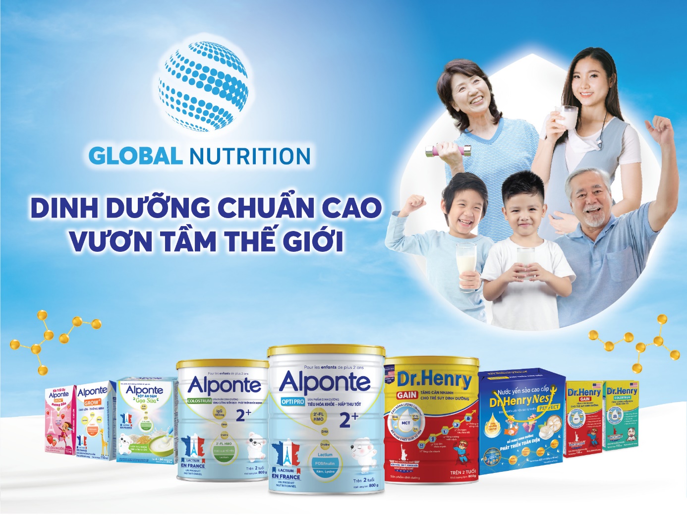 Bộ sản phẩm dinh dưỡng của Global Nutrition dành cho mọi lứa tuổi