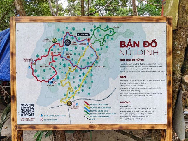 Bản đồ "chống lạc" ở núi Dinh - Nguồn: Du lịch đất Việt.