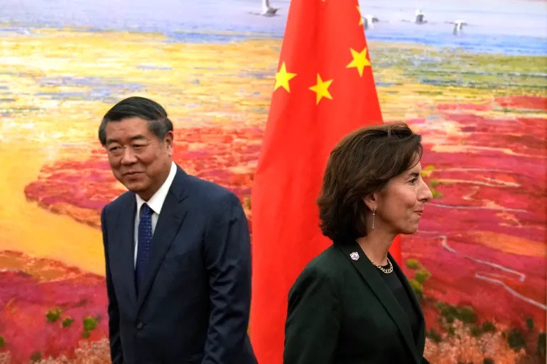 &nbsp;Bộ trưởng Thương mại Mỹ Gina Raimondo đang có chuyến thăm tới Trung Quốc. Ảnh: AP