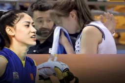 Thể thao - "Hoa khôi" bóng chuyền Kiều Trinh đập bóng trúng mặt VĐV Hàn Quốc