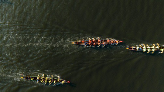 Các ghe bơi trên sông Hương