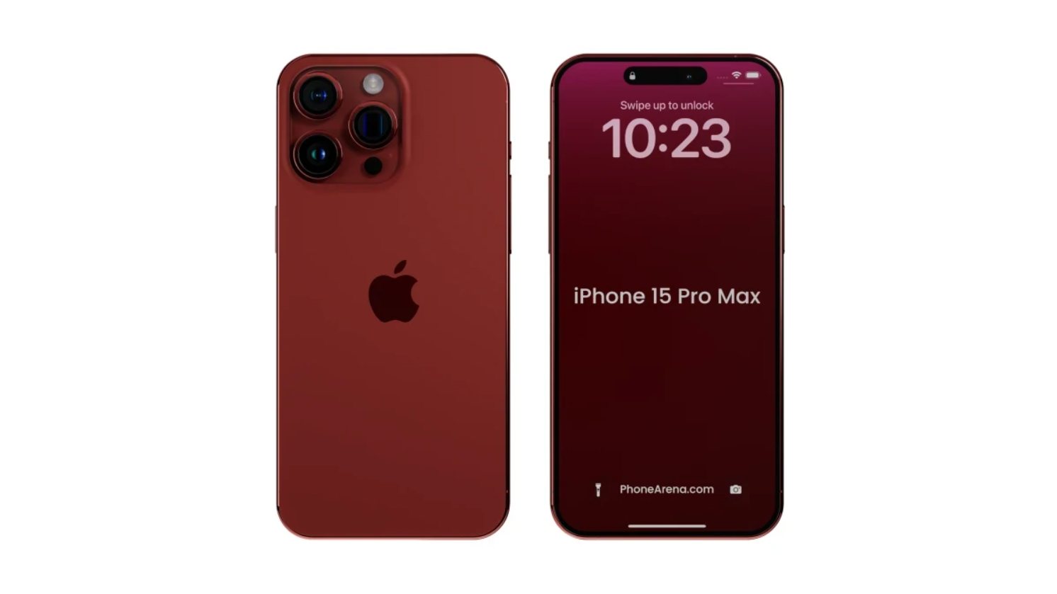 Ảnh concept iPhone 15 Pro màu đỏ thẫm.