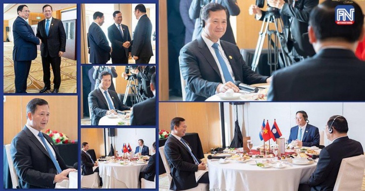 Chùm ảnh: Bữa điểm tâm làm việc của ba thủ tướng Việt Nam, Campuchia, Lào - 1