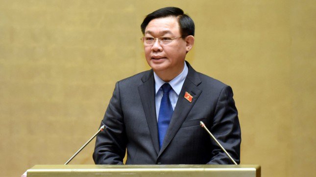 Chủ tịch Quốc hội Vương Đình Huệ phát biểu kết luận hội nghị triển khai thực hiện Kết luận số 19-KL/TW của Bộ Chính trị
