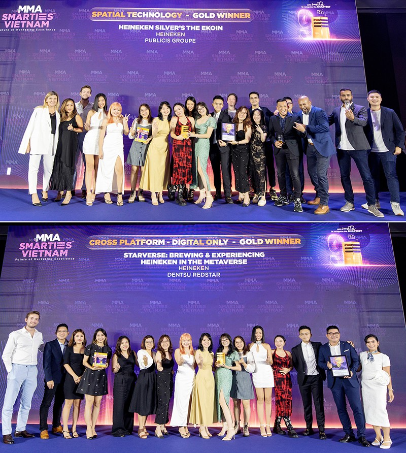 Nỗ lực sáng tạo nhằm đem lại “khoảnh khắc tuyệt vời” cho hàng triệu người tiêu dùng của Heineken được ghi nhận tại Smarties Vietnam 2022, với 2 giải Vàng hạng mục Instant Impact và Web 3.0 - Spatial cho chiến dịch Heineken Silver's The eKoin, cùng 1 giải Vàng hạng mục Cross Platform - Digital cho chiến dịch Heineken Starverse.