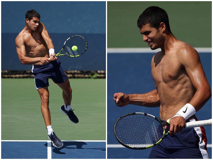 Carlos Alcaraz có thân hình cân đối, săn chắc.