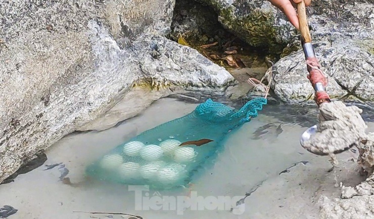 Trứng luộc nếu muốn chín nhanh hơn thì có thể vùi trong cát. (Ảnh: Trương Định)