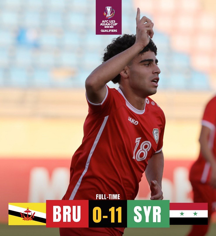U23 Brunei thua&nbsp;U23 Syria 11 bàn không gỡ