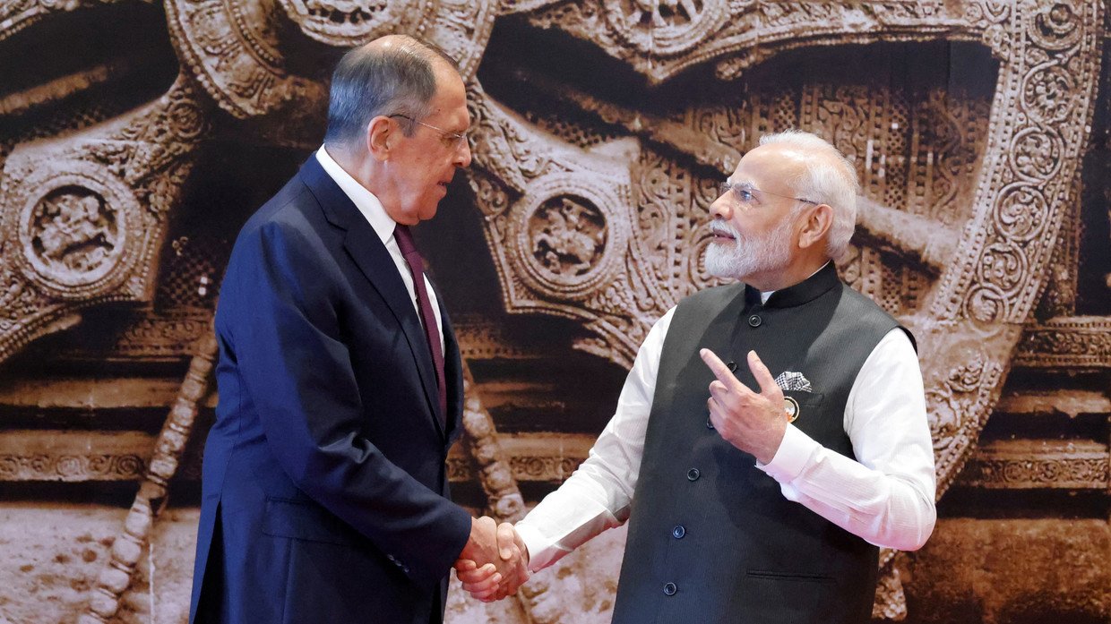 Ngoại trưởng Nga Sergei Lavrov gặp Thủ tướng Ấn Độ Narendra Modi ở New Delhi&nbsp;hôm 9/9.