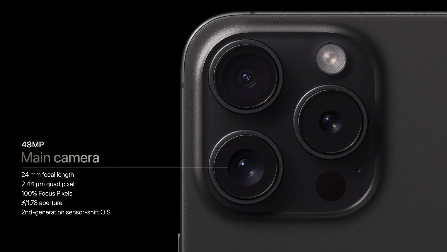 Camera chính 48MP trên cặp iPhone 15 Pro.