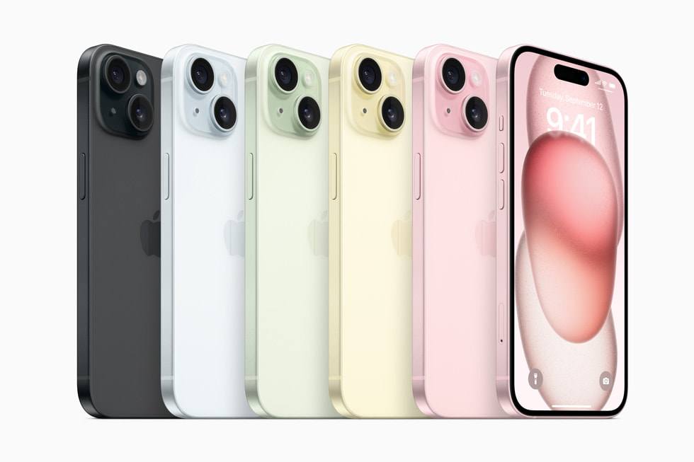 Các phiên bản màu của&nbsp;iPhone 15 và&nbsp;iPhone 15 Plus.