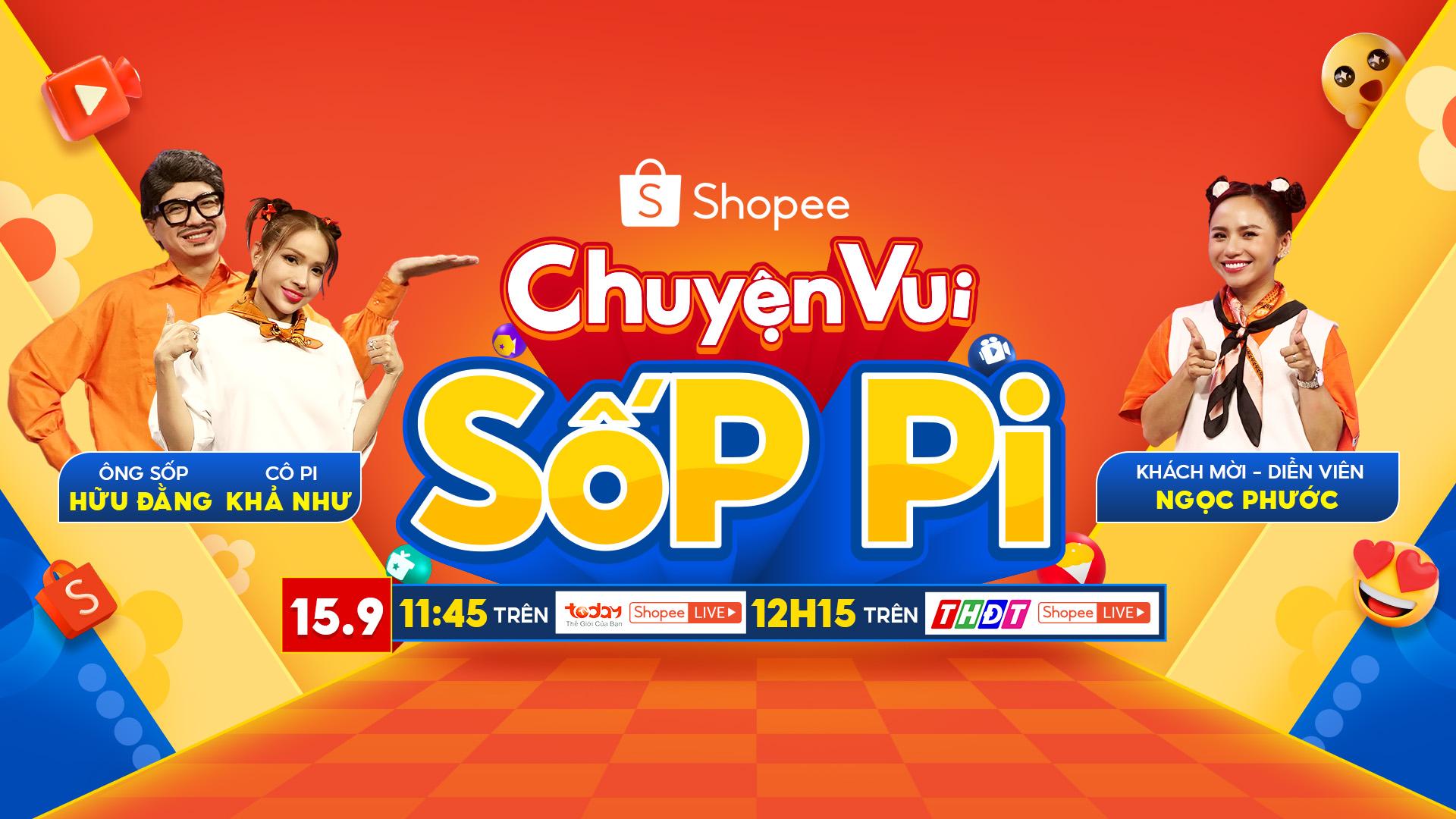 Sự kết hợp của bộ đôi Sốp - Pi và Ngọc Phước hứa hẹn sẽ đưa đến nhiều phút giây giải trí thú vị cùng nhiều phần quà hấp dẫn cho khán giả truyền hình và người theo dõi qua Shopee Live.