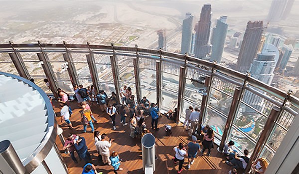 Một góc tại&nbsp;tòa nhà Burj Khalifa cao 828 mét ở Dubai. Ảnh: Global Travel Alliance