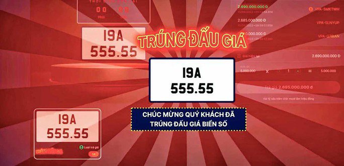 Biển số "VIP" 19A-555.55 được chốt giá 2,69 tỉ đồng - 3
