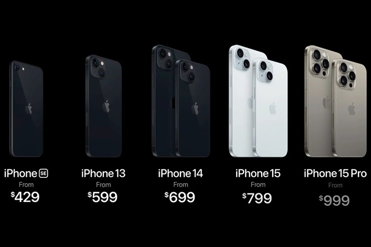 Giá iPhone trải dài từ 429 USD đến 1.599 USD.