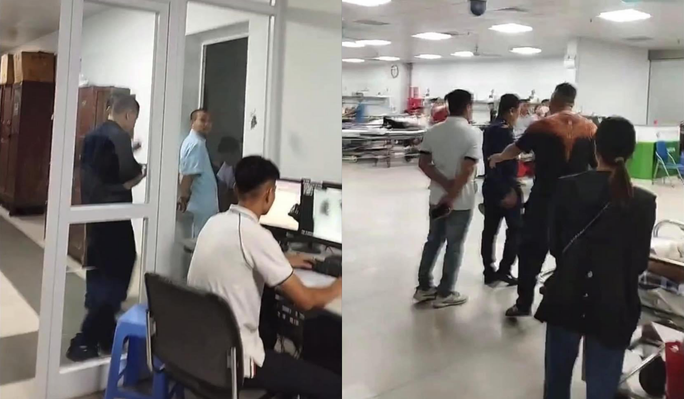 Người nhà bệnh nhân cho rằng nhân viên y tế có hành vi sàm sỡ con gái mình (Hình ảnh cắt lại từ clip)