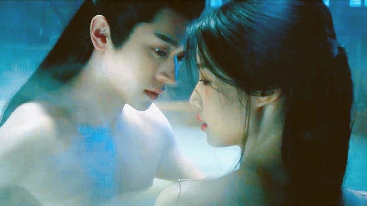 Hậu trường quay cảnh tắm của Thừa Lỗi và Lư Dục Hiểu trong phim "Vân Chi Vũ". 