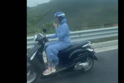Clip: Nữ “ninja” phóng xe máy vi vu trên cao tốc