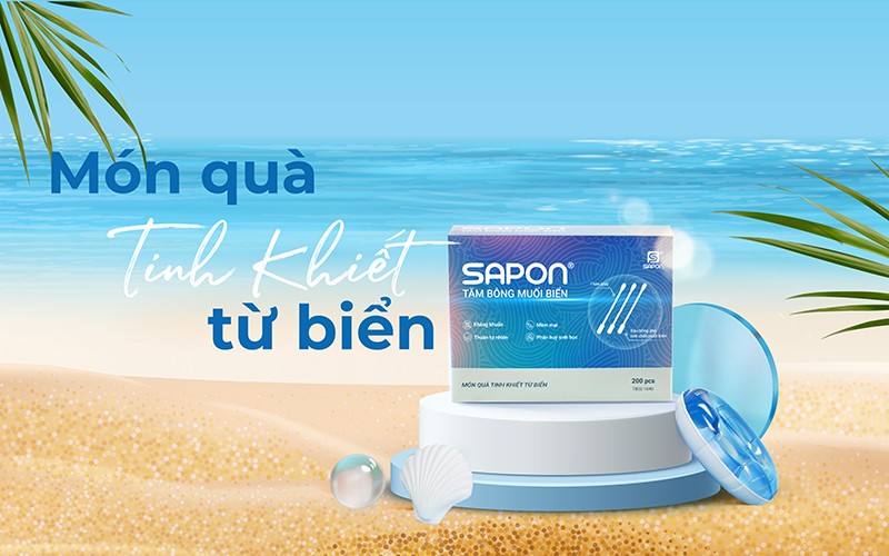 Tăm bông muối biển được thiết kế khác biệt so với các loại tăm bông thông thường