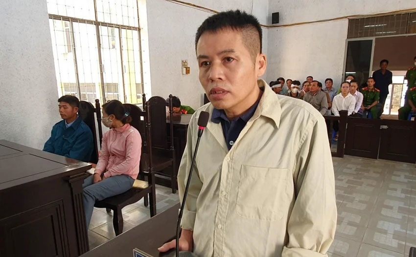 Trần Văn Nam tại phiên tòa sơ thẩm. Ảnh: AX