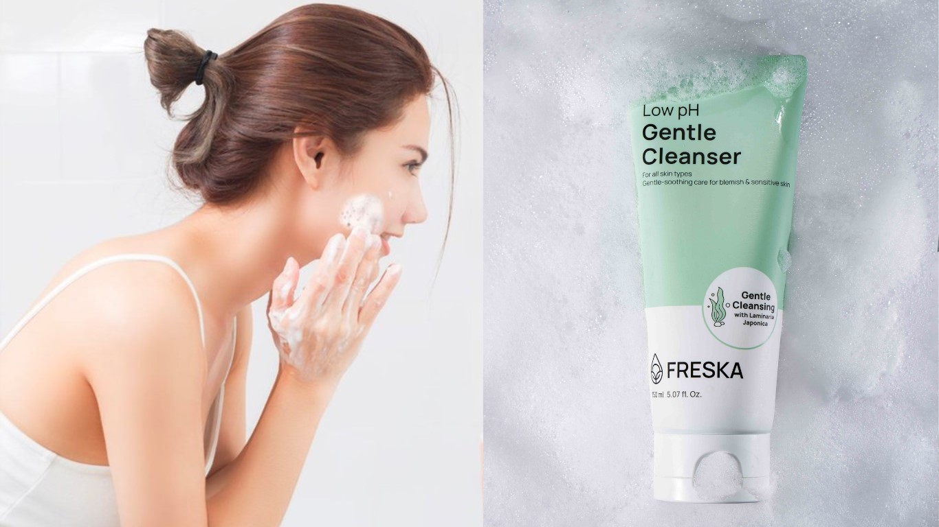Sữa rửa mặt dịu nhẹ, sạch sâu Low pH Gentle Cleanser của Freska an toàn cho da mụn, nhạy cảm