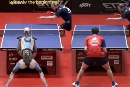 Thể thao - Xôn xao clip người đấu bóng bàn với robot AI: Đánh đâu cũng đỡ được